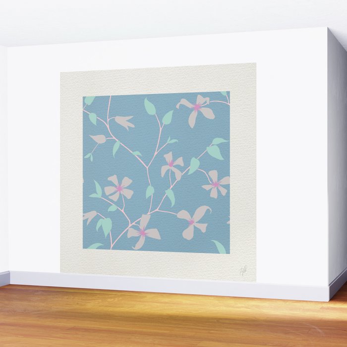 Floral Clematis Vine - Cool Summer Wall Mural Gallery Image 2
