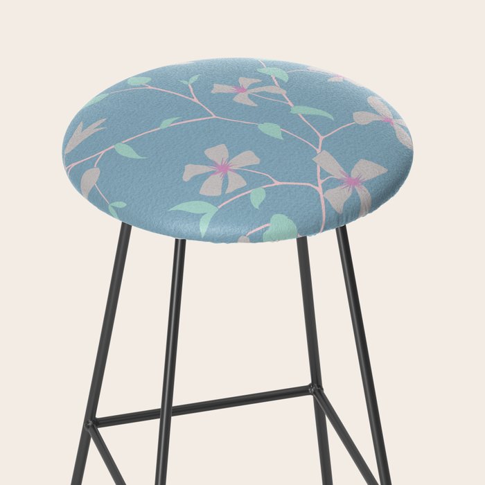 Floral Clematis Vine - Cool Summer Stool Gallery Image 2