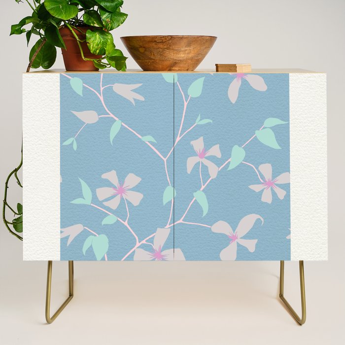 Floral Clematis Vine - Cool Summer Credenza Gallery Image 1