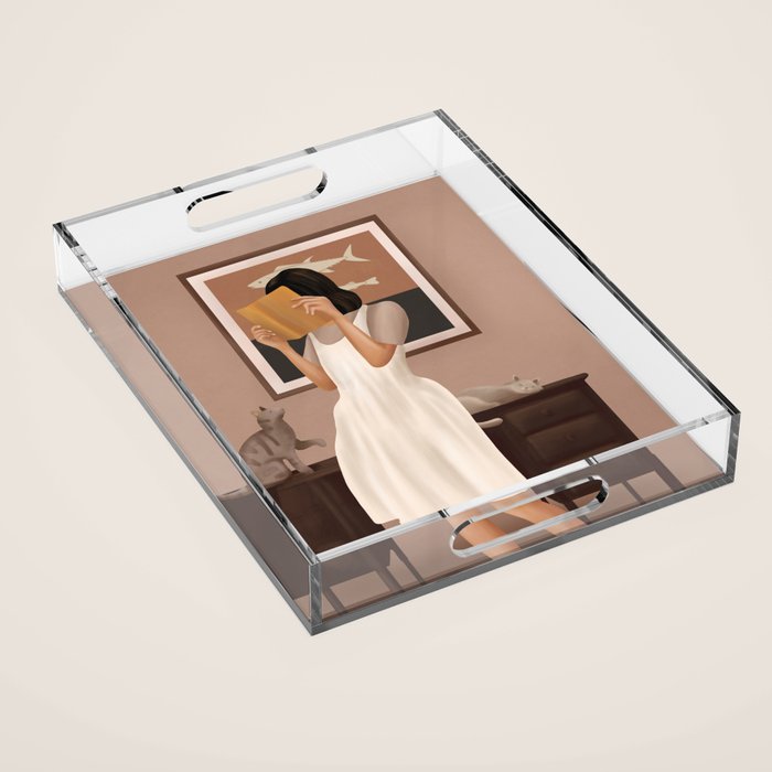 Losing Myself in a Book Acrylic Tray Gallery Image 1