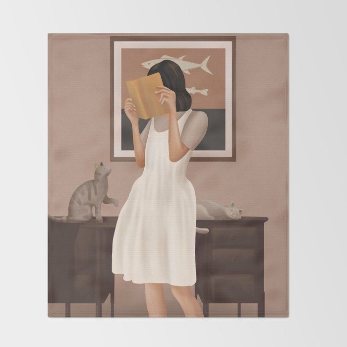 Losing Myself in a Book Throw Blanket Gallery Image 2