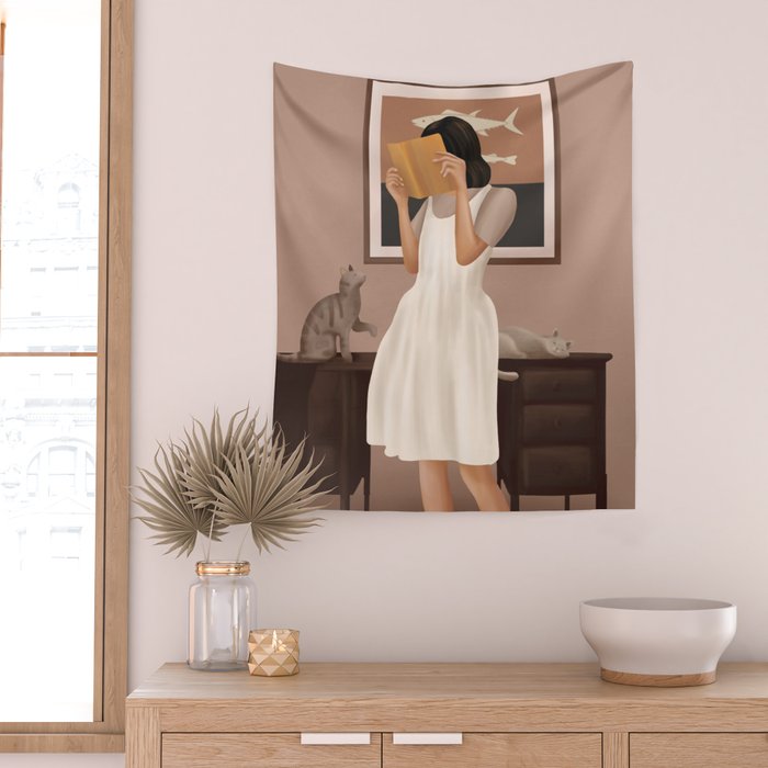 Losing Myself in a Book Wall Tapestry Gallery Image 2