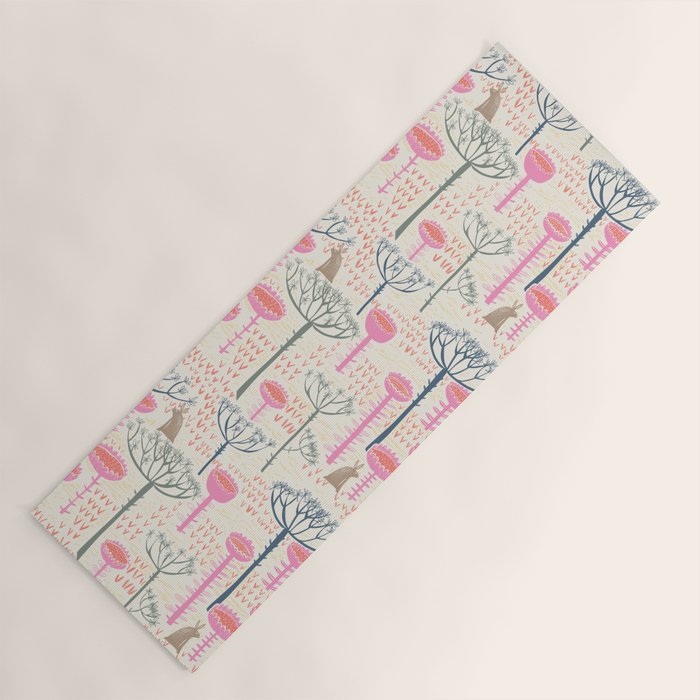 Block print scandinavian meadow Yoga Mat Gallery Image 1