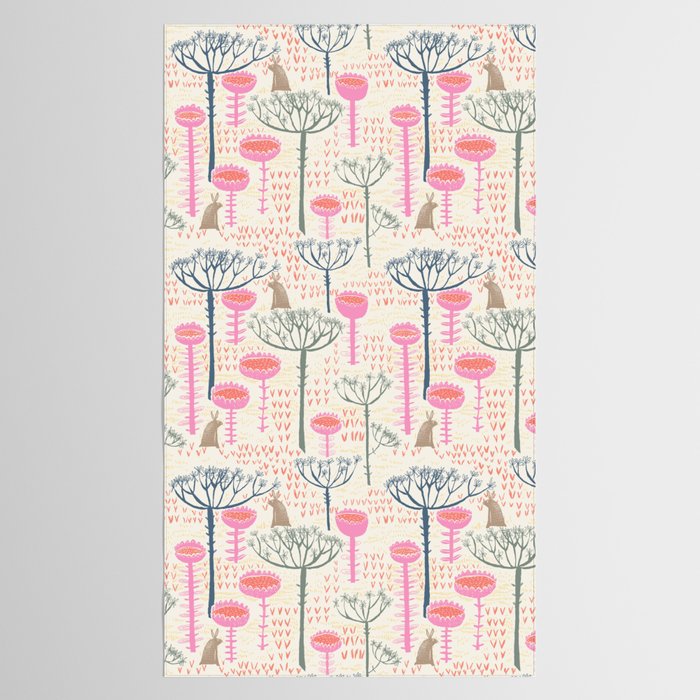 Block print scandinavian meadow Tablecloth Gallery Image 2