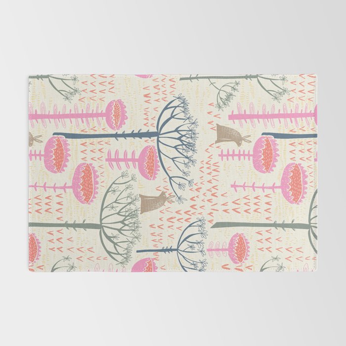 Block print scandinavian meadow Rug Gallery Image 2