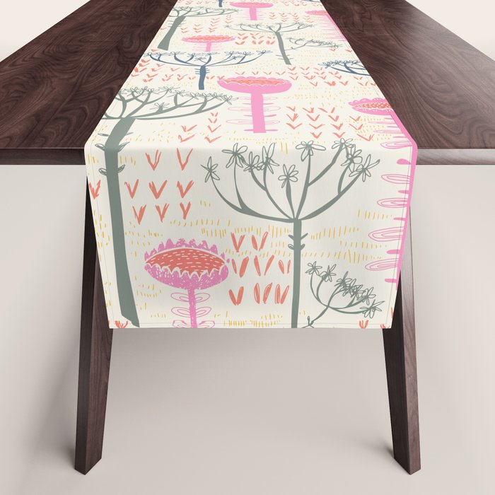 Block print scandinavian meadow Table Runner Gallery Image 1