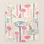 Block print scandinavian meadow Wall Tapestry Gallery Image 4