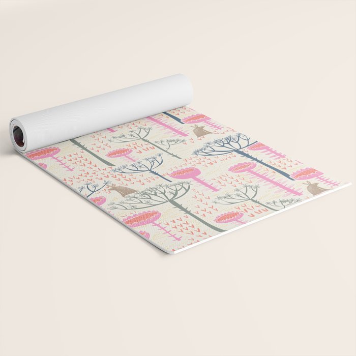 Block print scandinavian meadow Yoga Mat Gallery Image 2