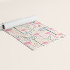 Block print scandinavian meadow Yoga Mat Gallery Image 2