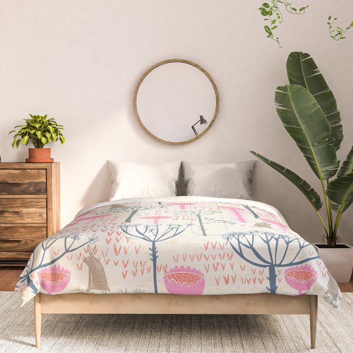 Block print scandinavian meadow Comforter Gallery Image 3