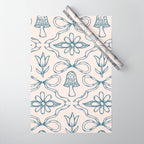 Spring Toile Print in Blue Wrapping Paper Gallery Image 1