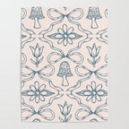 Spring Toile Print in Blue Poster Gallery Image 4