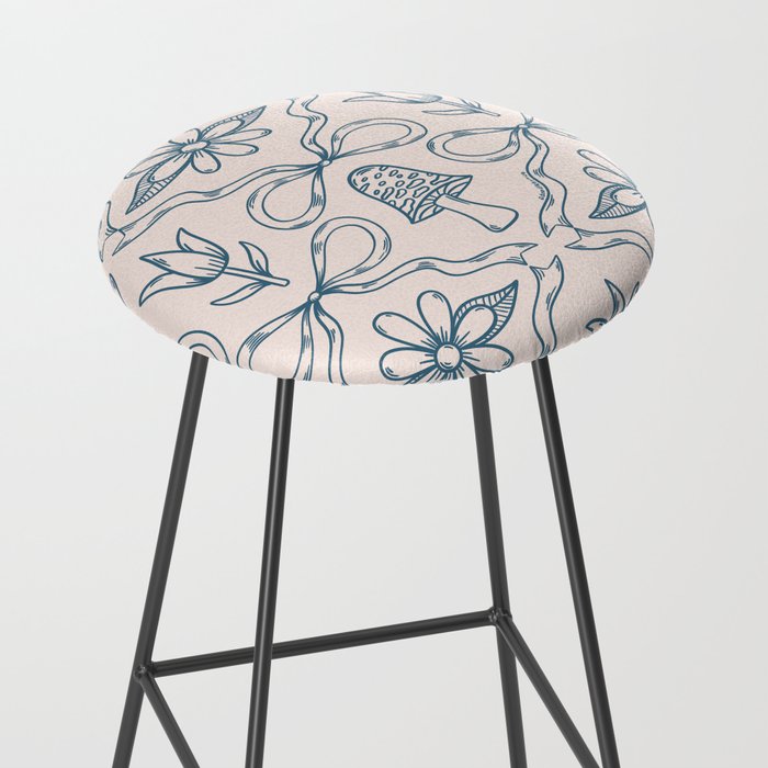 Spring Toile Print in Blue Stool Gallery Image 2