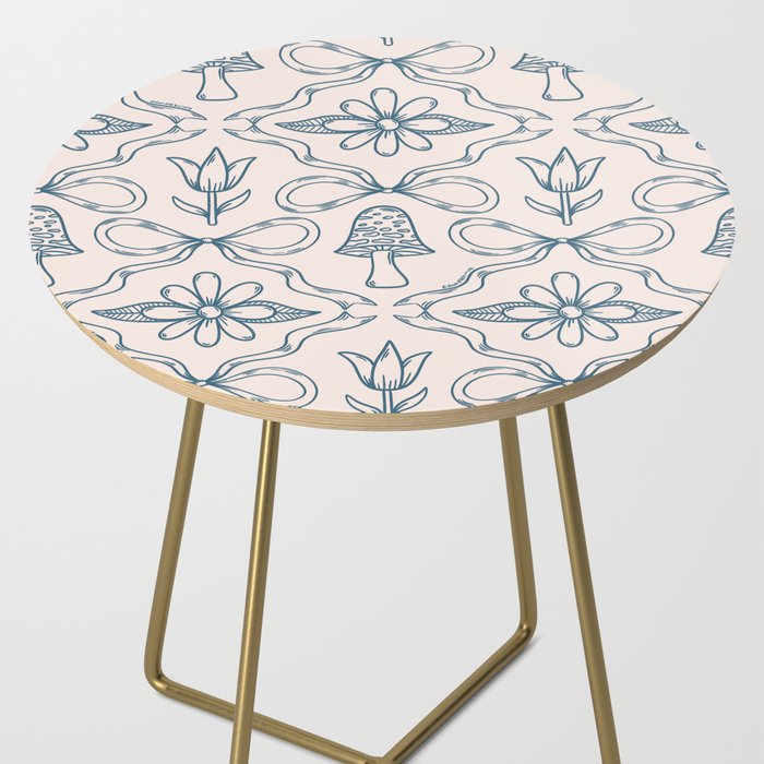 Spring Toile Print in Blue Side Table Gallery Image 2