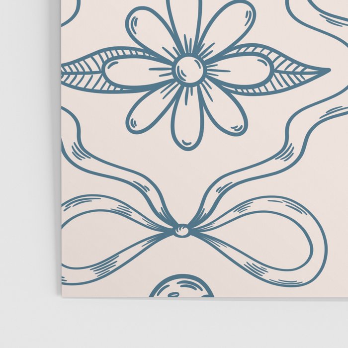 Spring Toile Print in Blue Poster Gallery Image 3