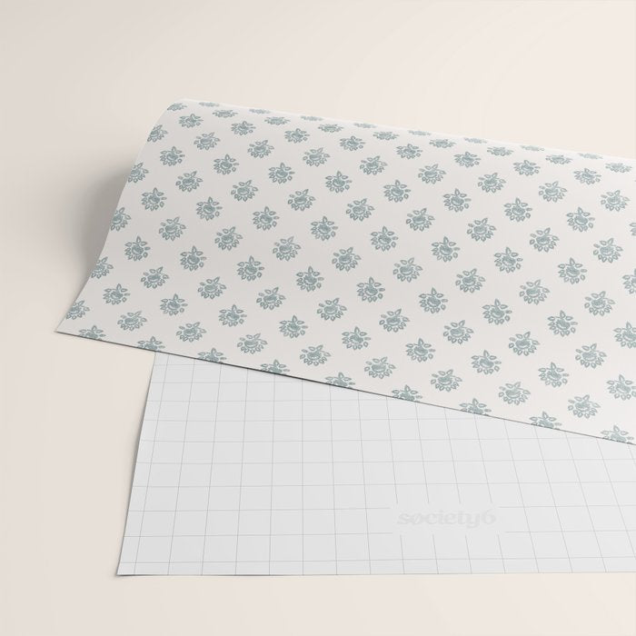 Small Distressed Block Print - Seaglass Wrapping Paper Gallery Image 2