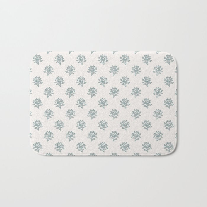 Small Distressed Block Print - Seaglass Bath Mat Gallery Image 1