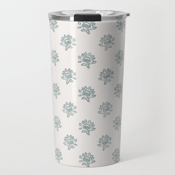 Small Distressed Block Print - Seaglass Travel Mug Gallery Image 1