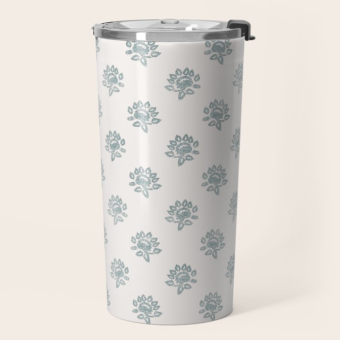 Small Distressed Block Print - Seaglass Travel Mug Gallery Image 2
