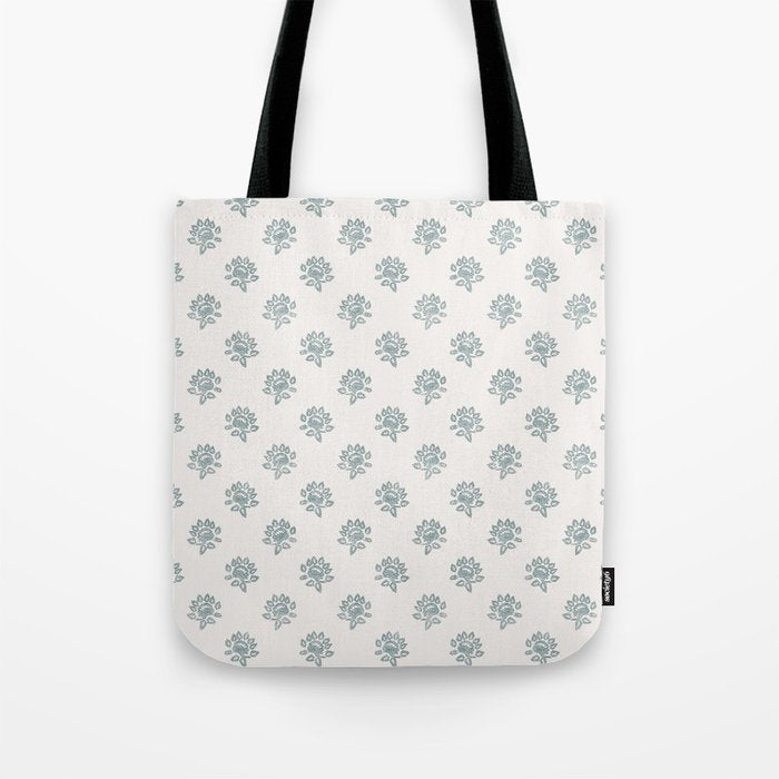Small Distressed Block Print - Seaglass Tote Bag Gallery Image 1