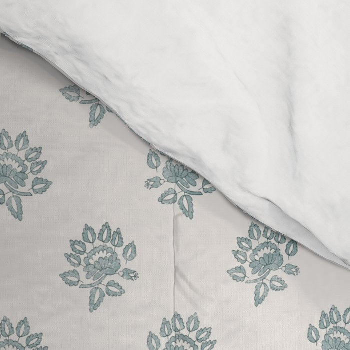 Small Distressed Block Print - Seaglass Comforter Gallery Image 4