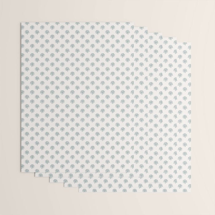 Small Distressed Block Print - Seaglass Wrapping Paper Gallery Image 3