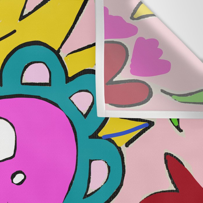 Hot Pink Sacred Hearts Wall Tapestry Gallery Image 3