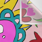 Hot Pink Sacred Hearts Wall Tapestry Gallery Image 3