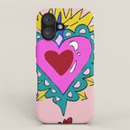 Hot Pink Sacred Hearts iPhone Case Gallery Image 1