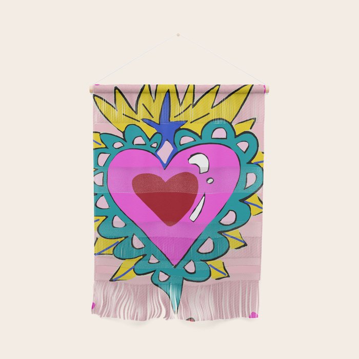 Hot Pink Sacred Hearts Wall Hanging Gallery Image 1