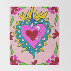 Hot Pink Sacred Hearts Throw Blanket Gallery Image 2