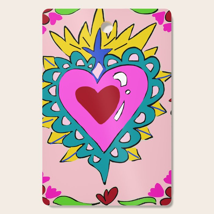 Hot Pink Sacred Hearts Cutting Board Gallery Image 1
