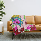 Hot Pink Sacred Hearts Throw Blanket Gallery Image 1