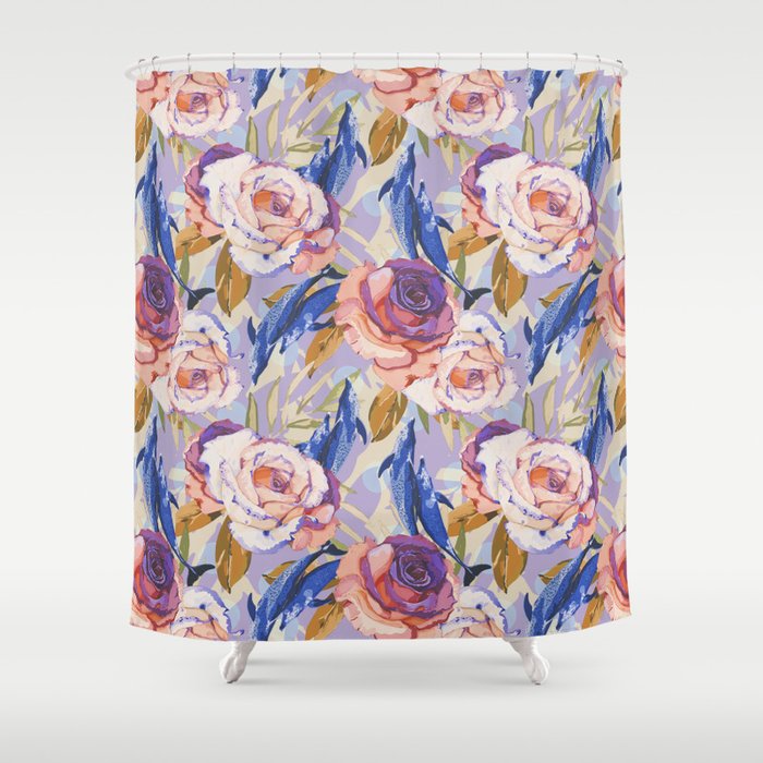 Dolphins in the roses A Shower Curtain Gallery Image 1