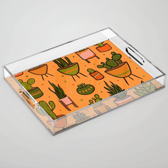 Modern Cactus Acrylic Tray Gallery Image 1