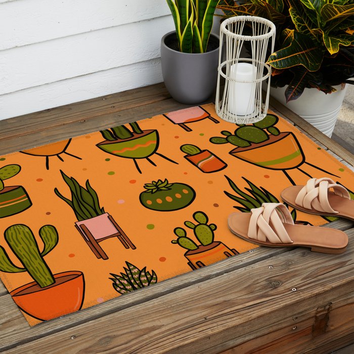 Modern Cactus Outdoor Rug Gallery Image 2