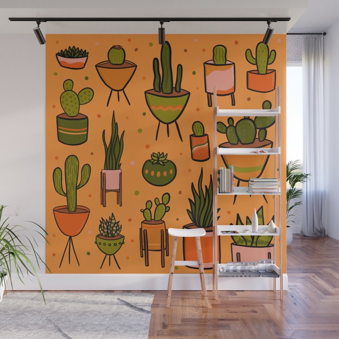 Modern Cactus Wall Mural Gallery Image 1