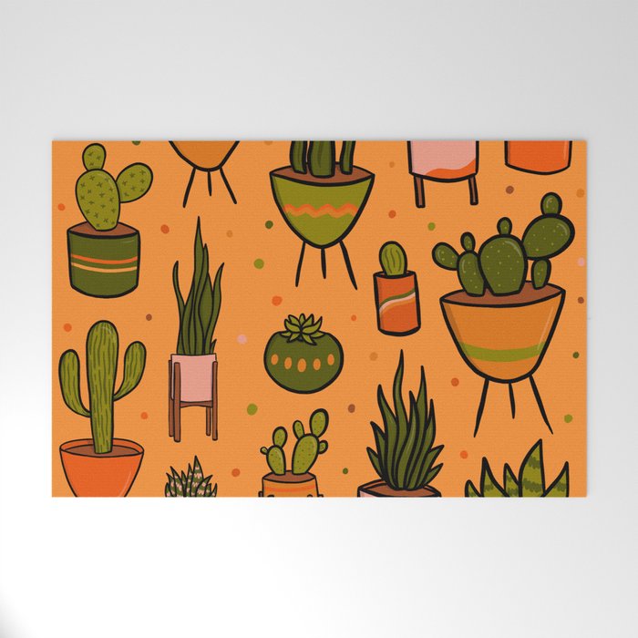 Modern Cactus Welcome Mat Gallery Image 1