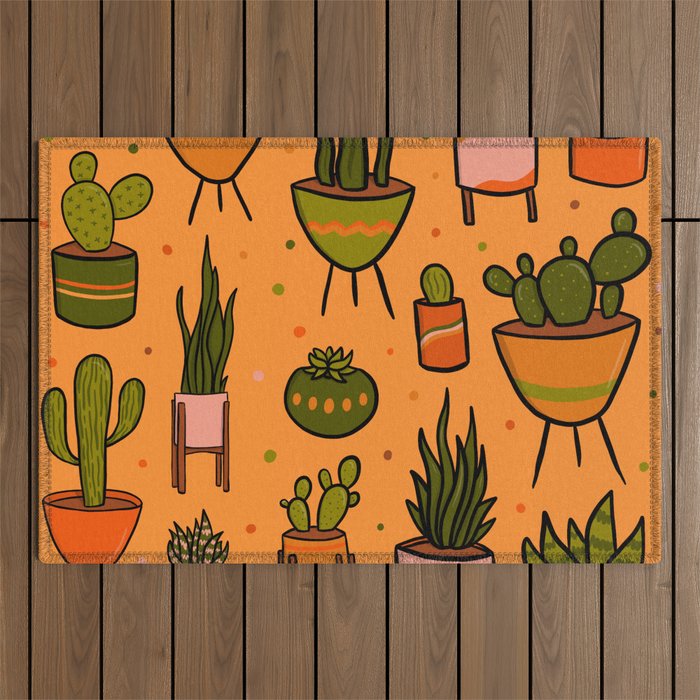 Modern Cactus Outdoor Rug Gallery Image 1