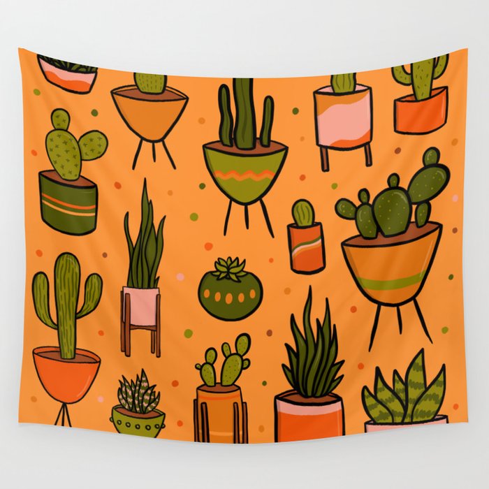 Modern Cactus Wall Tapestry Gallery Image 1