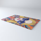 Speed Through, Retro Girl Woman Superpower Magic, Fashion Sunburst Blonde Female, Feminism Colorful Illustration Eclectic Bohemian Maximalism Rug Gallery Image 3
