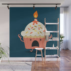 Cupcake on fire Wall Mural Gallery Image 1