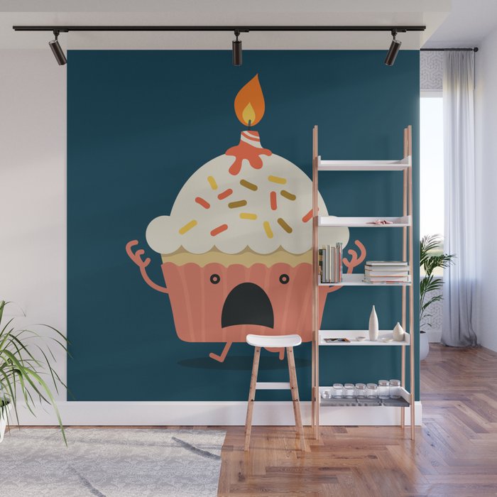 Cupcake on fire Wall Mural Gallery Image 1