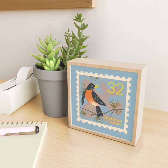 Robin Postage Stamp Mini Art Print Gallery Image 2