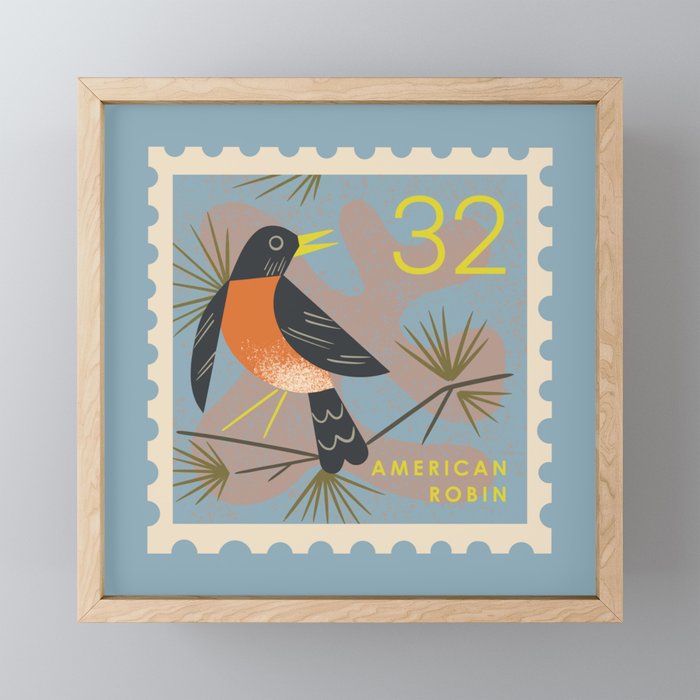 Robin Postage Stamp Mini Art Print Gallery Image 1