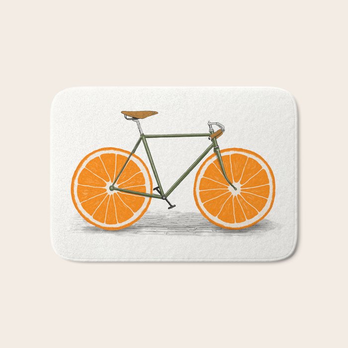 Zest (Orange Wheels) Bath Mat Gallery Image 1