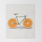 Zest (Orange Wheels) Throw Blanket Gallery Image 2
