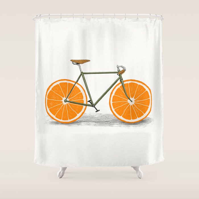 Zest (Orange Wheels) Shower Curtain Gallery Image 1