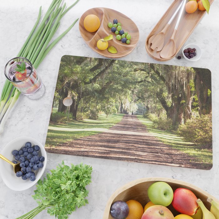 Louisiana Landscape Spanish Moss and Live Oaks Cutting Board Gallery Image 2