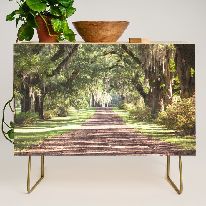 Louisiana Landscape Spanish Moss and Live Oaks Credenza Gallery Image 1